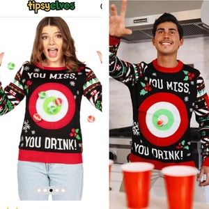 🎅 Tipsy Elves Drinking Game Ugly Christmas Sweater Unisex
